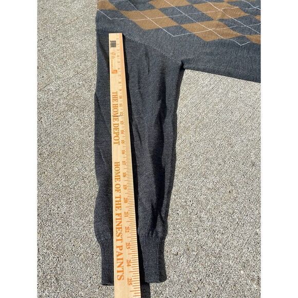 Linea Rosso argyle Sweater mens Xlarge V-Neck pullover long sleeve wool blend - Picture 6 of 8